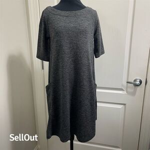 Adrienne Vittadini Women's Gray Knee Length Casual Dress Size S